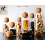 Maxbell 2x Sealed Glass Storage Bottle Jars with Cork Lid Seal Cans Coffee Tea