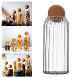 Maxbell 2x Sealed Glass Storage Bottle Jars with Cork Lid Seal Cans Coffee Tea