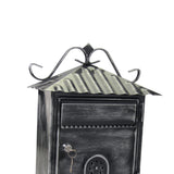Post Letter Box Mailbox Retro Style Iron for Front Porch Apartment Black