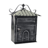 Post Letter Box Mailbox Retro Style Iron for Front Porch Apartment Black