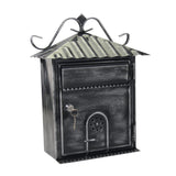 Post Letter Box Mailbox Retro Style Iron for Front Porch Apartment Black