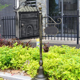 Post Letter Box Mailbox Retro Style Iron for Front Porch Apartment Black