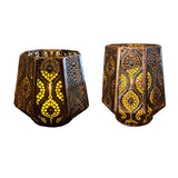 Maxbell 2 Pieces Handmade Iron Candle Holder Hollow Gifts Christmas Decor