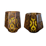 Maxbell 2 Pieces Handmade Iron Candle Holder Hollow Gifts Christmas Decor