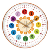 Maxbell Maxbell Silent Wall Clock Kids Learning Telling Time Teaching Clock Orange flower