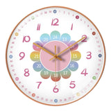 Maxbell Maxbell Silent Wall Clock Kids Learning Telling Time Teaching Clock Pink flower