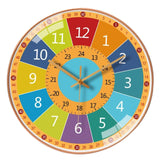 Maxbell Maxbell Silent Wall Clock Kids Learning Telling Time Teaching Clock Color sector