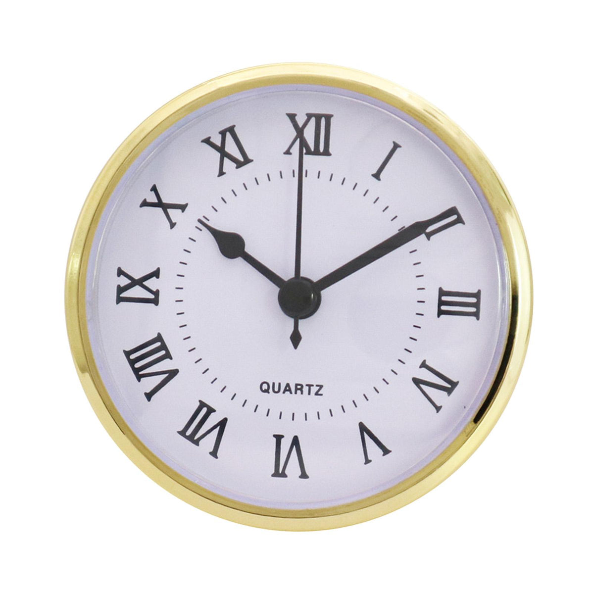 Maxbell Maxbell Classic Clock Insert 90mm Round Quartz Movement Gold Trim Battery White Face