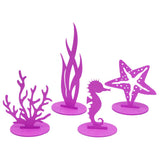 Maxbell Maxbell 4 Pieces Ocean Mermaid Party Decoration for Baby Shower Decoration Supplies Purple