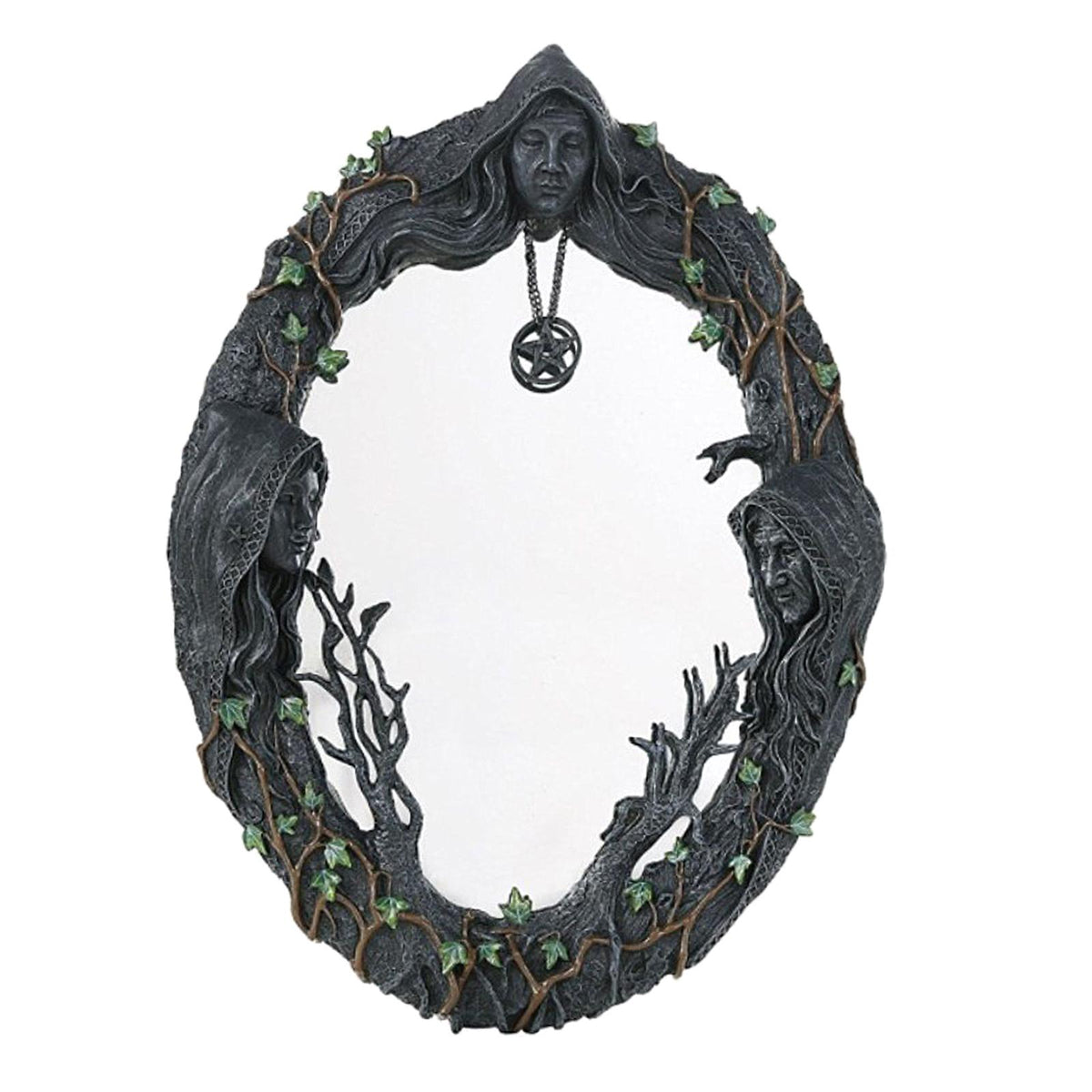 Maxbell Triple Goddess Mirror with Amulet Makeup for Bedroom Dresser Decor