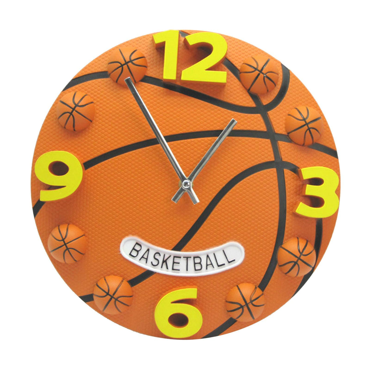 Maxbell Maxbell Circular Basketball Frameless Wall Clock Three-Dimensional Indoor Office