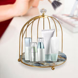 Maxbell 2 Pieces Bird Cage Cosmetic Organizer Bathroom Storage Rack Dresser Holder