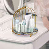 Maxbell 2 Pieces Bird Cage Cosmetic Organizer Bathroom Storage Rack Dresser Holder