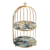 Maxbell 2 Pieces Bird Cage Cosmetic Organizer Bathroom Storage Rack Dresser Holder