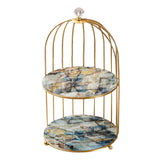 Maxbell 2 Pieces Bird Cage Cosmetic Organizer Bathroom Storage Rack Dresser Holder