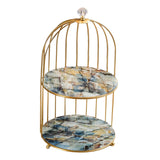 Maxbell 2 Pieces Bird Cage Cosmetic Organizer Bathroom Storage Rack Dresser Holder