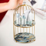 Maxbell 2 Pieces Bird Cage Cosmetic Organizer Bathroom Storage Rack Dresser Holder