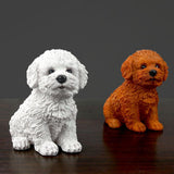 Maxbell 2Pcs Creative Dog Figurine Statues Collection for Desktop Office Living Room