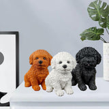 Maxbell 2Pcs Creative Dog Figurine Statues Collection for Desktop Office Living Room