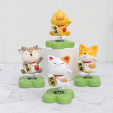 Maxbell 2pcs Shaking Head Doll Figurine Animal Model Craft Ornament Home Decoration