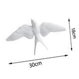 Maxbell 2x Nordic Resin Swallows Birds Wall Decor Garden Living Room Ornament