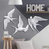 Maxbell 2x Nordic Resin Swallows Birds Wall Decor Garden Living Room Ornament