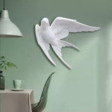 Maxbell 2pcs Nordic Resin Swallows Birds Wall Decor Garden Living Room Ornament