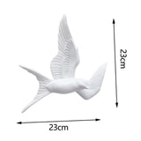 Maxbell 2pcs Nordic Resin Swallows Birds Wall Decor Garden Living Room Ornament