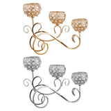 Maxbell 2 PCS Crystal Candle Holder 3 Arm Candelabra Wedding Table Centerpiece Decor