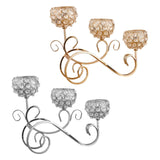 Maxbell 2 PCS Crystal Candle Holder 3 Arm Candelabra Wedding Table Centerpiece Decor