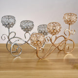 Maxbell 2 PCS Crystal Candle Holder 3 Arm Candelabra Wedding Table Centerpiece Decor