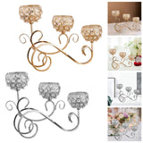 Maxbell 2 PCS Crystal Candle Holder 3 Arm Candelabra Wedding Table Centerpiece Decor