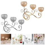 Maxbell 2 PCS Crystal Candle Holder 3 Arm Candelabra Wedding Table Centerpiece Decor
