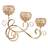 Maxbell 2 PCS Crystal Candle Holder 3 Arm Candelabra Wedding Table Centerpiece Decor