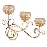 Maxbell 2 PCS Crystal Candle Holder 3 Arm Candelabra Wedding Table Centerpiece Decor