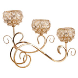Maxbell 2 PCS Crystal Candle Holder 3 Arm Candelabra Wedding Table Centerpiece Decor