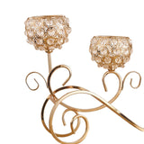 Maxbell 2 PCS Crystal Candle Holder 3 Arm Candelabra Wedding Table Centerpiece Decor