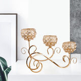 Maxbell 2 PCS Crystal Candle Holder 3 Arm Candelabra Wedding Table Centerpiece Decor