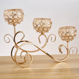 Maxbell 2 PCS Crystal Candle Holder 3 Arm Candelabra Wedding Table Centerpiece Decor