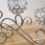 Maxbell 2 PCS Crystal Candle Holder 3 Arm Candelabra Wedding Table Centerpiece Decor