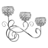 Maxbell 2 PCS Crystal Candle Holder 3 Arm Candelabra Wedding Table Centerpiece Decor