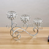 Maxbell 2 PCS Crystal Candle Holder 3 Arm Candelabra Wedding Table Centerpiece Decor