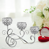 Maxbell 2 PCS Crystal Candle Holder 3 Arm Candelabra Wedding Table Centerpiece Decor