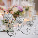 Maxbell 2 PCS Crystal Candle Holder 3 Arm Candelabra Wedding Table Centerpiece Decor