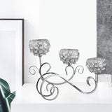 Maxbell 2 PCS Crystal Candle Holder 3 Arm Candelabra Wedding Table Centerpiece Decor