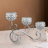 Maxbell 2 PCS Crystal Candle Holder 3 Arm Candelabra Wedding Table Centerpiece Decor