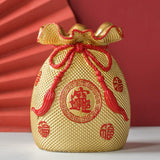 Maxbell 2x Novelty Money Bag Shape Flower Vase Planter Pot Wealth Luck Decoration