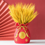 Maxbell 2x Novelty Money Bag Shape Flower Vase Planter Pot Wealth Luck Decoration