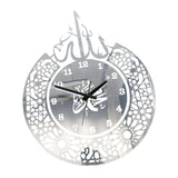 Maxbell Maxbell Acrylic Islamic Quartz Silent Wall Clock Muslim Kids Room Home Decor Silver