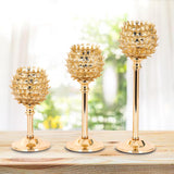 Maxbell 2 x Crystal Candleholder Votive Candlestick Centerpiece Birthday Party Gold